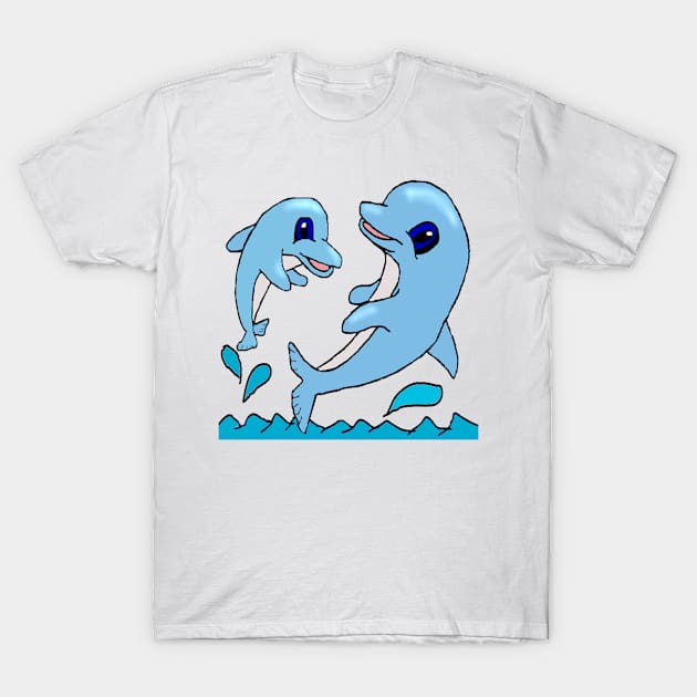 Dolphins Playing T-Shirt by longford